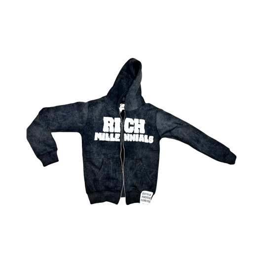RICH MILLENNIALS ZIPUP {ACID WASH}