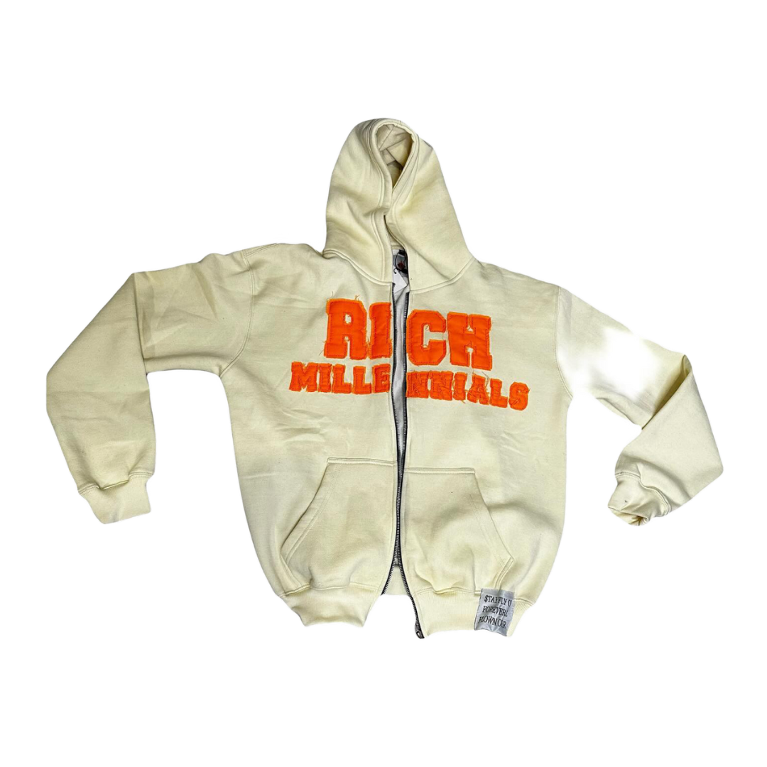 RICH MILLENNIALS ZIP UP {VINTAGE CREAM}