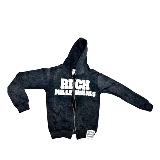 RICH MILLENNIALS ZIPUP {ACID WASH}