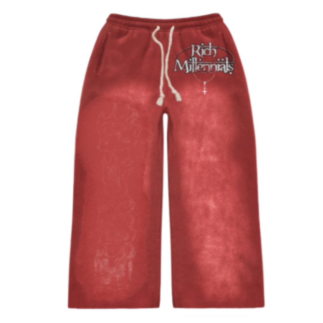 MIDEVIL MILLENNIALS SWEATPANTS {acid red}
