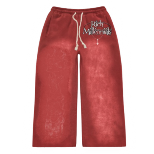MIDEVIL MILLENNIALS SWEATPANTS {acid red}