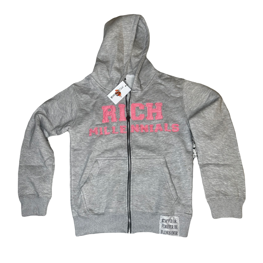 RICH MILLENNIALS ZIPUP - Grey